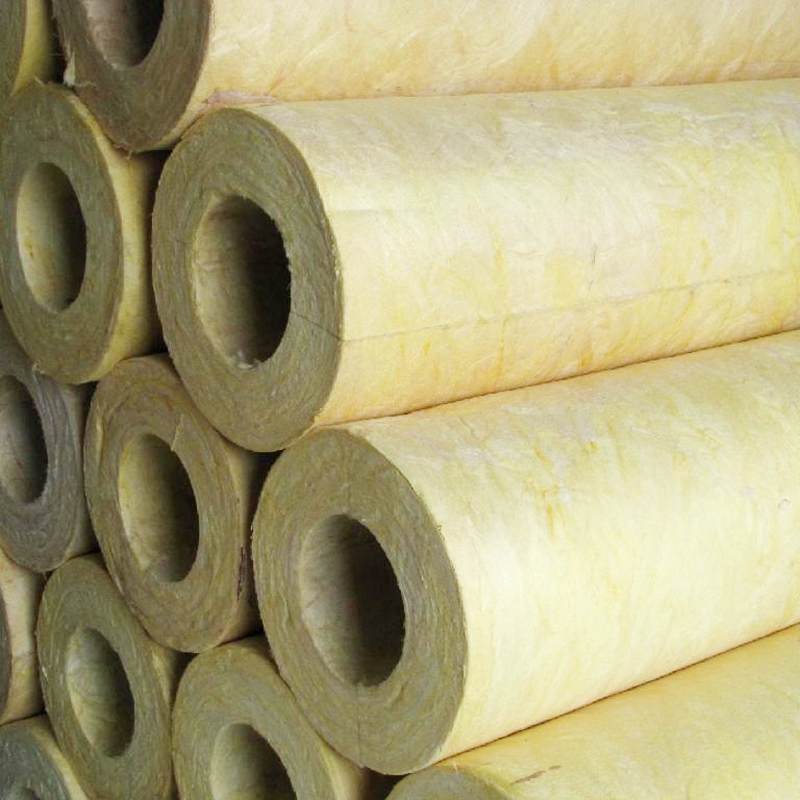 ASTM C547 Basalt Rock Wool Tube Fireproof Rock Wool Pipe Insulation Price Mineral Wool Plastic Bag 80-120kg/M3 22-610mm 30-100mm