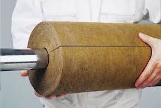 Mineral Steam Pipe Insulation Rock Wool Tube 80kg Density 50mm Thickness Fireproof Rock Wool